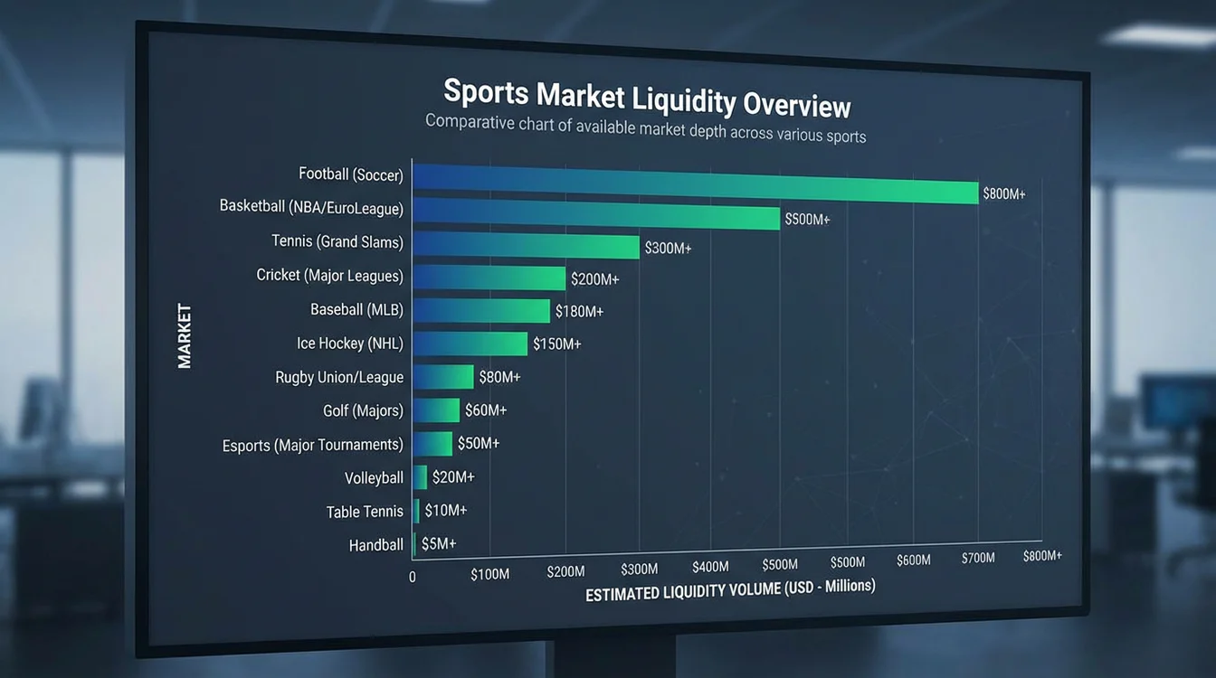 Grafico che mostra i livelli di liquidità su diversi mercati sportivi