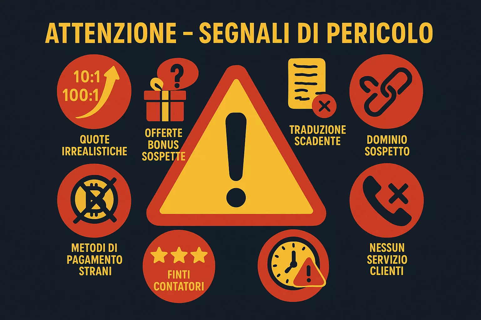 Segnali d'allarme e red flags per riconoscere siti scommesse truffa: quote irrealistiche, bonus sospetti, domini strani