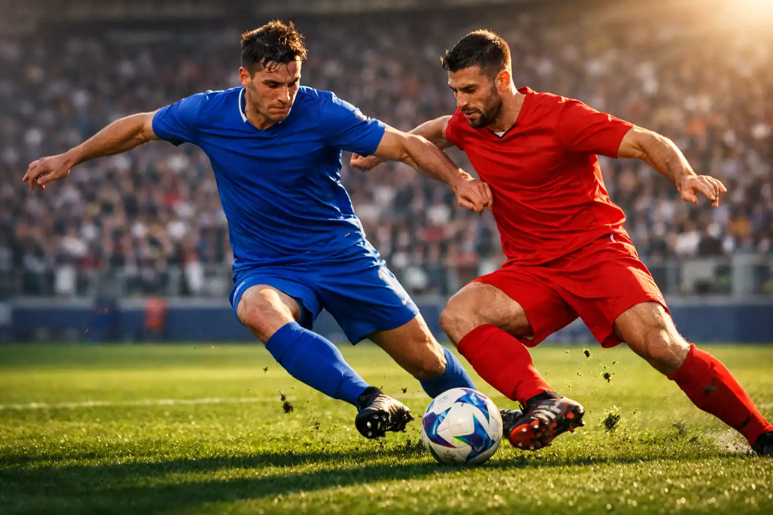 Azione di gioco durante una partita di Serie A con calciatori che contendono il pallone
