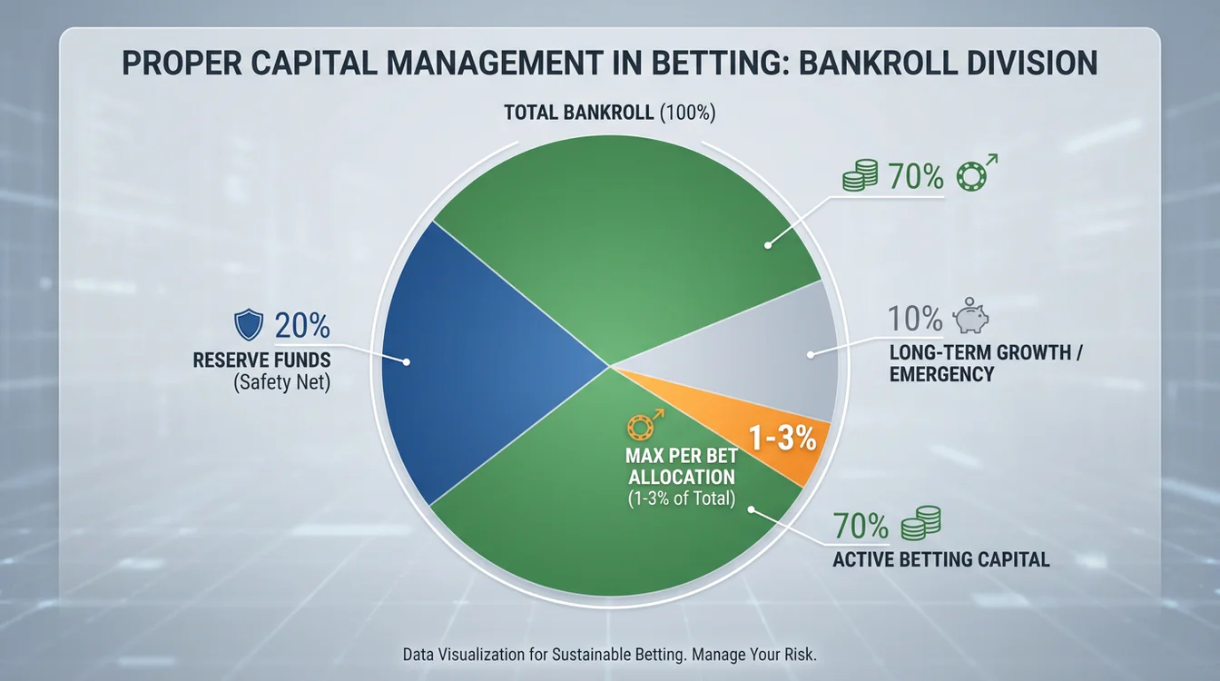 Grafico che mostra la gestione del capitale con percentuali e suddivisioni